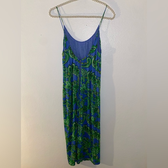 Alice + Olivia Delora Spaghetti Strap Spring Paisley Midi Dress Women's Size 6 - Picture 3 of 4